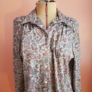 Vintage 1970s Bodin Paisley Blouse